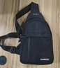 回力斜挎包男大容量简约旅行小背包单肩包斜肩包休闲通勤运动骑行胸包 黑色【升级款】 实拍图