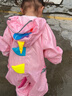 牧萌儿童雨衣男童连体套装防水全身幼儿园女孩小童 樱花独角兽 M 实拍图