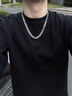 戚小米古巴链项链男潮hiphop高街钛钢不掉色粗款铁链条欧美嘻哈自由链子 钛钢55cm 宽度1cm 实拍图
