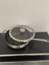贝高福无涂层钛不粘锅钛炒锅平底煎锅耐高温炒菜锅燃气灶电磁炉通用锅具 银色-钛炒锅30cm带盖- 30cm 钛炒锅30cm带盖 实拍图
