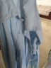 百搭纯棉衬衫翻领长袖宽松女装上衣休闲衬衣女夏衣服新款 蓝色 XL 实拍图