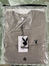 花花公子（PLAYBOY）【两件装】纯棉短袖T恤男半袖服男士夏季新款宽松休闲纯色上衣 灰色短袖+卡其短袖 （花花公子） 2XL 【135-150斤】 实拍图