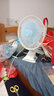 水月明插电款小型夹式电风扇强力大学生宿舍床头壁挂式办公台式小风扇台扇静低音家用桌面夹扇办公室 蓝色钢网+3米定时线(总长4.3米） 可立可挂可夹多功能摇头风扇 实拍图