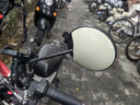 万仕龙电动车后视镜通用爱玛电瓶车反光镜适用雅迪自行车台铃小刀小圆镜 高清ABS款（米白）8mm+镜座 实拍图