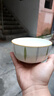 【摩登主妇同源】釉下彩米饭碗特别好看的餐具小碗家用陶瓷吃饭碗 4.5英寸菱格碗【2个装】 实拍图