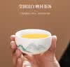 琦轩源羊脂玉白瓷功夫茶具套装带茶盘办公室家用千里江山盖碗茶杯整套 实拍图