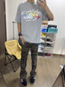 POUM美式高街修身微喇休闲裤男女工装迷彩裤情侣裤喇叭多口袋裤子男 BLMFS-8279迷彩色 XL 实拍图