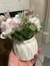 吕姆克假花盆栽摆件仿真花束客厅玄关装饰花瓶陶瓷塑料娟花兔耳紫6026 实拍图