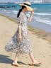 德玛纳【法式碎花仙女裙】夏V领收腰度假风茶歇裙泡泡袖连衣裙女中长款 实拍图