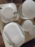 厚秀堂景德镇骨瓷碗碟盘套装家用组合新款陶瓷餐具中式简约饭碗面碗 6英寸骨碟（2个）百合花 实拍图