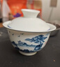 MULTIPOTENT功夫茶具三才盖碗手绘青花山水薄胎瓷泡茶碗 实拍图