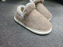 卡帝乐鳄鱼棉拖鞋男士冬季保暖棉拖鞋毛绒拖鞋棉鞋子男 1005M 咖色 42-43 实拍图