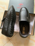 蜻蜓牌新款牛皮男士皮鞋圆头套脚透气商务休闲真皮男中老年人爸爸鞋子男 黑色 40 实拍图