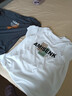 啄木鸟2件纯棉短袖男士t恤2025夏季新款宽松体恤学生圆领休闲半袖 大7灰+AM白 2XL 建议145-160斤 实拍图