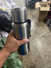 SZTAA高档全钢保温杯男316不锈钢大容量茶水分离泡茶杯子便携带滤网壶 钢本色1000ml（茶水分离+数显） 实拍图