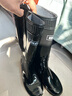 回力男士中高筒雨鞋雨靴胶鞋套鞋防水鞋HXL07-B 黑色高筒 39  实拍图