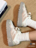 斐乐（FILA）斑斓鞋ROSETTA女鞋板鞋新款面包厚底鞋复古休闲鞋 奶白/浅粉-GP 37.5 实拍图