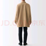 无印良品（MUJI）男女通用羊毛混立领中长大衣男式女式毛呢外套秋冬格雷系BDA16A2A 米色 L-XL 实拍图