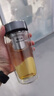 万象（WANXIANG）双层弧形玻璃杯男女士V270带滤网水杯中国灰360ml便携车载泡茶杯 实拍图
