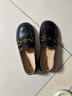 森达乐福鞋女平底英伦风通勤一脚蹬单鞋女士皮鞋SXG01AA4 黑色 36  实拍图