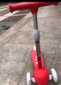 米高滑板车儿童可折叠可调高低带闪光三轮滑滑车踏板车2-3-12岁 小童红色 实拍图
