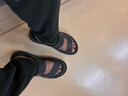 木林森男士真皮凉鞋2025新款夏季运动款高端外穿凉拖两用沙滩鞋男 黑色 运动鞋码，脚宽胖选大一码 38 实拍图