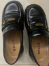 百丽（Belle）元宝乐福鞋女2025秋新棕色英伦粗跟小皮鞋单鞋D2S1DCA5 黑色 35 (225mm) 实拍图