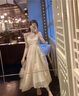 妍莉芬连衣裙女装2025年夏季新款穿搭衣服套装中长款吊带裙法式裙子夏天 白色上衣+吊带裙 M (建议95-110斤) 实拍图