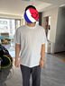 蒙羊王男士短袖t恤男100%纯棉夏季新款圆领男士高端t恤短袖男装打底衫 白色 L (170) 实拍图