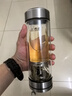 希诺双层玻璃杯磁吸式茶水分离杯子男高档茶杯水杯XN-7013本色 370mL 实拍图