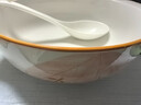 陶瓷双耳碗新款大号家用防烫釉下彩水煮鱼大菜盆好看汤碗配白汤勺 香槟花 2件套 10.5英寸双耳碗1个装+白汤勺1只 实拍图