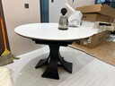 亮郦居政府补贴法式复古伸缩岩板餐桌白色家用意式轻奢窈窕圆形实木餐桌 1.2米(复古风窈窕伸缩餐桌) 实拍图