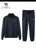 骆驼（CAMEL）跑步运动套装男立领长袖两件套运动服 7C1226L5464 墨蓝 XXL 实拍图