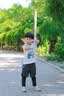 巴布豆男童套装夏季新款儿童纯棉两件套中小童休闲风百搭牛仔短裤 米白 巴布挖机+深蓝 巴布挖机X 120 实拍图