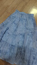 百图betu女装夏季新款半身裙莱赛尔仿麻扎染灵动伞裙裙子2505X16 蓝色 S 实拍图