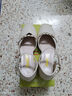 断码清仓品牌鞋真皮2025新款包头凉鞋女一字扣方头粗跟中跟配裙子 米白色跟高4厘米 35 (225mm) 实拍图