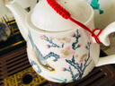 金岚玉骨瓷花茶壶泡瓷茶壶小壶沏茶壶凉水壶单壶小号家用水具 青雀之喜-金钟杯5个玉兰壶 800ml 实拍图