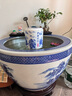 百雅达青花景德镇陶瓷鱼缸1米特大水缸瓷缸客厅庭院睡碗莲盆荷花乌龟缸 山水 53x53x32cm默认无孔，需要开孔备注留言 实拍图