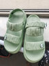 梵科凉鞋女2022新款夏季休闲外穿软底防滑时尚ins一字带拖鞋女 浅绿 39-40 实拍图