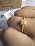 中国黄金（CHINA GOLD）黄金小方糖戒指女款足金指环活口可调节情人节生日礼物送女友老婆 【今/次日达】】小方糖戒指【A款白】约2.5g 实拍图