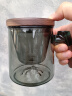 叁旬 日式玻璃远山水杯加厚耐热办公室泡茶杯茶水分离个人专用喝茶杯 远山（青纯）玻璃茶杯【胡桃木】 实拍图