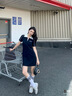 斐乐 杨幂同款|斐乐官方女装编织连衣裙2025夏季新款时尚修身POLO裙子 传奇蓝-NV L 170/88A/L 实拍图