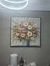 墨派（Mopai）餐厅装饰画手绘油画美式花卉高端客厅肌理挂画正方形壁画免打孔 锦上添花 90*90cm手绘油画 实拍图