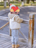 巴拉巴拉童装儿童羽绒服两件套男童女童宝宝冬装连帽外套 红白色调00361 120 充绒量40g 实拍图