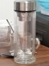 富光玻璃杯双层带茶隔大容量水杯 高档商务泡茶杯 高硼硅杯子500ml 实拍图