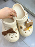 卓诗尼厚底洞洞鞋女新款夏季可爱凉拖一脚蹬防滑防臭运动凉鞋 卡其色 36 实拍图