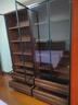月影梳桐黑胡桃木实木书柜储物柜家用客厅满墙展示柜置物架带玻璃门防尘柜 四门四抽书柜 实拍图