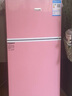 长城（GREAT WALL FRIDGE）家用迷你小冰箱小型冷冻冷藏保鲜宿舍出租房办公室节能省电双开门电冰箱 樱花粉108L【一级能效 全国联保】 实拍图