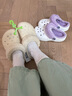 卡骆驰（CROCS）秋冬新品休闲鞋秋冬洞洞鞋贝雅暖绒暖棉|206633 白/淡紫 -577(建议买大一码) 36 /37(220mm) 实拍图