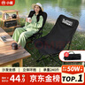 小魔户外折叠椅 折叠靠背椅加高月亮椅露营折叠凳子便携躺椅钓鱼椅 黑 实拍图
